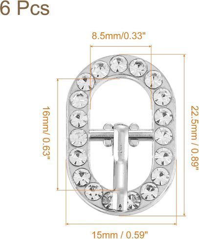 uxcell Rhinestone Roller Buckles, Single Prong Belt Buckle Crystal Triglides Slider Movable Bar Strap Adjuster in Saudi Arabia