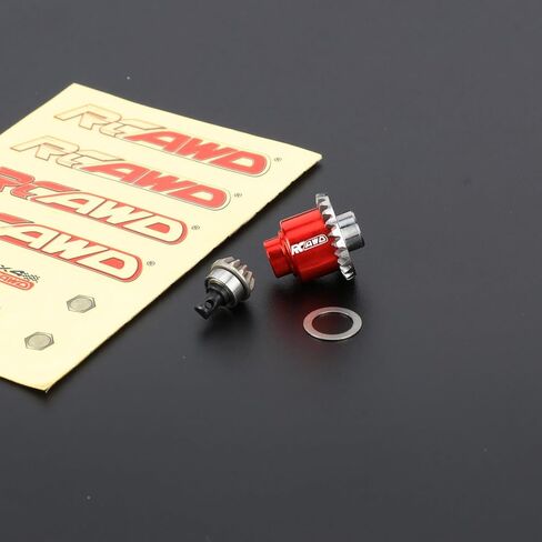 RCAWD Full-Metal Differential Assembly with Drive Gear for 1/18 1/24 Scx24 FMS Fcx18 Fcx24 Rc Crawler Car Upgrade Parts red in Saudi Arabia