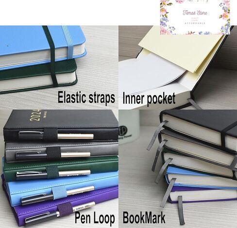 A5 Diary 2024 Day Per Page from Jan 2024 to Dec 2024, A5 Daily Planner with Monthly Tabs, Pen Loop and Inner Pocket, Diaries Office Work Planner Desk Organiser Diaries for Students Office (Blue) in Saudi Arabia