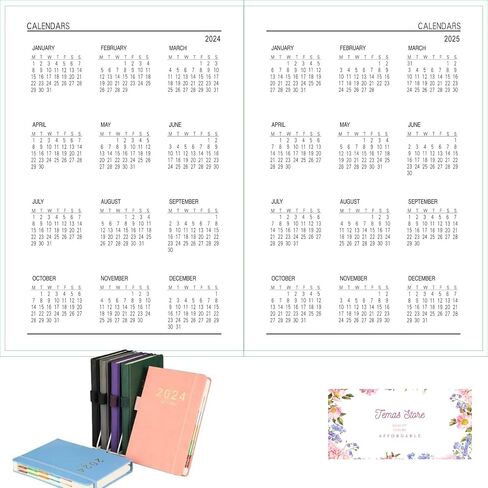 A5 Diary 2024 Day Per Page from Jan 2024 to Dec 2024, A5 Daily Planner with Monthly Tabs, Pen Loop and Inner Pocket, Diaries Office Work Planner Desk Organiser Diaries for Students Office (Blue) in Saudi Arabia