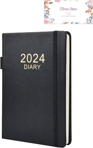 A5 Diary 2024 Day Per Page from Jan 2024 to Dec 2024, A5 Daily Planner with Monthly Tabs, Pen Loop and Inner Pocket, Diaries Office Work Planner Desk Organiser Diaries for Students Office (Blue) in Saudi Arabia