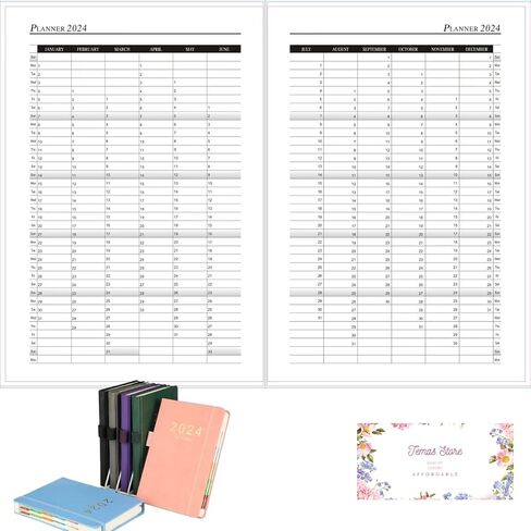 A5 Diary 2024 Day Per Page from Jan 2024 to Dec 2024, A5 Daily Planner with Monthly Tabs, Pen Loop and Inner Pocket, Diaries Office Work Planner Desk Organiser Diaries for Students Office (Blue) in Saudi Arabia