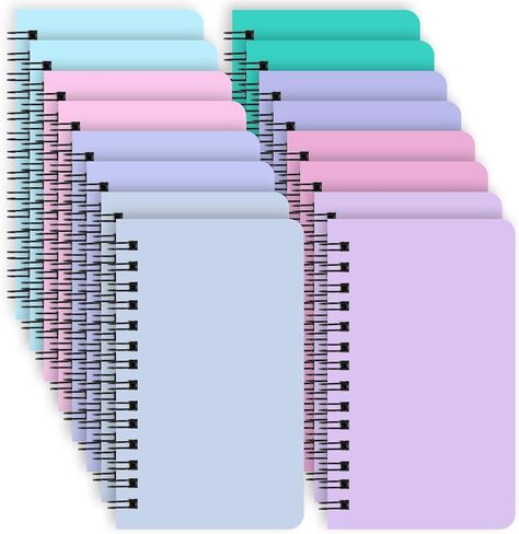 EOOUT 16 حزمة دفتر ملاحظات صغير 3x5، دفتر ملاحظات حلزوني صغير، دفاتر ملاحظات جيب مع ورق مسطر للكلية، 8 ألوان باستيل متنوعة لمكتب المدرسة والبقاء منظمًا in Kuwait