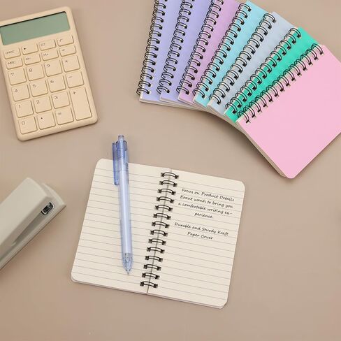 EOOUT 16 حزمة دفتر ملاحظات صغير 3x5، دفتر ملاحظات حلزوني صغير، دفاتر ملاحظات جيب مع ورق مسطر للكلية، 8 ألوان باستيل متنوعة لمكتب المدرسة والبقاء منظمًا in Kuwait