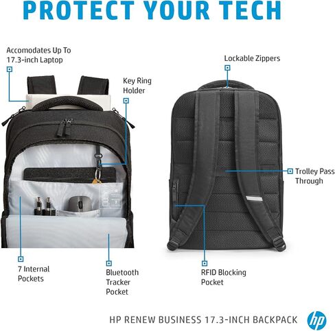 حقيبة حمل HP Renew (حقيبة ظهر) للكمبيوتر المحمول HP مقاس 17.3 بوصة in Saudi Arabia