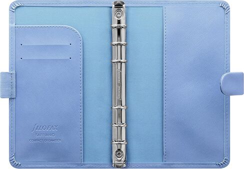 Filofax Saffiano Organizer, Personal Compact Size, Vista Blue - Cross-Grain, Leather-Look, Six Rings, Week-to-View Calendar Diary, Multilingual, 2025 (C022590-25) in Saudi Arabia