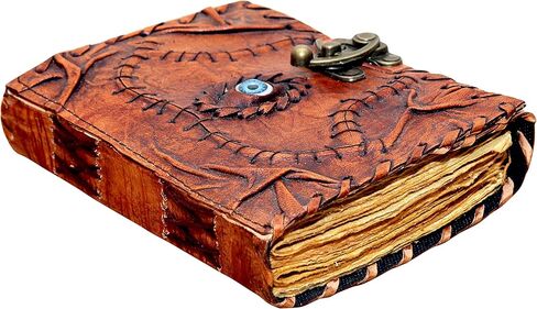 Bagsifi Handmade Leather Embossed Journal Blank Book of Shadows|Notebook Office Diary| Book |Poetry Book|Sketch Book|Writing Pad|NotePad|Planner (7"x 5" Inch) in Saudi Arabia