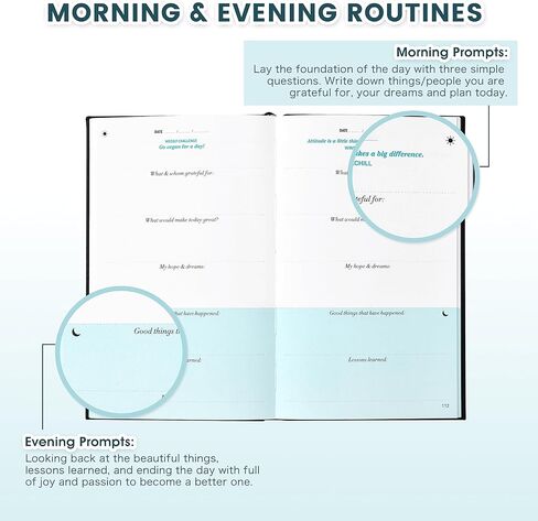 مجلة إرشادية للانعكاس اليومي - مجلة إرشادية يوميًا، مجلة يومية لمزيد من السعادة واليقظة والإنتاجية والتأمل، مجلة يومية إرشادية للانعكاس للنساء والرجال، 13 بوصة × 21 بوصة، غلاف فني in Kuwait