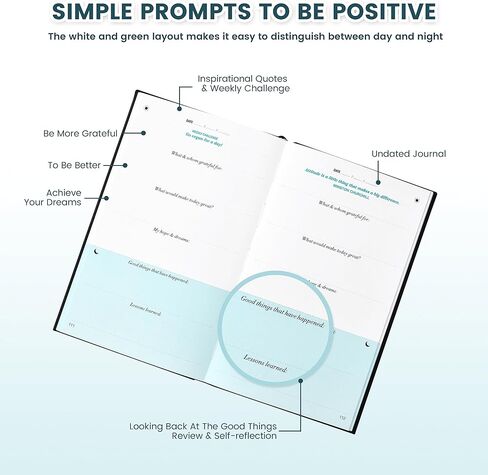 مجلة إرشادية للانعكاس اليومي - مجلة إرشادية يوميًا، مجلة يومية لمزيد من السعادة واليقظة والإنتاجية والتأمل، مجلة يومية إرشادية للانعكاس للنساء والرجال، 13 بوصة × 21 بوصة، غلاف فني in Kuwait