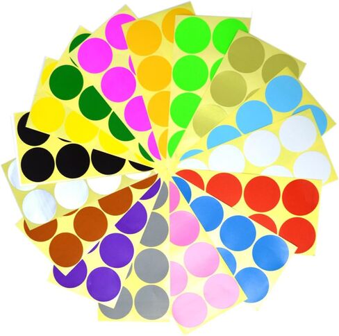 BronaGrand 640 Pieces 1 Inch Round Stickers Color Coding Labels in Saudi Arabia