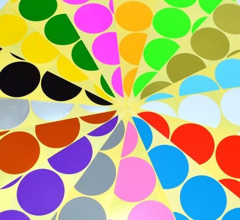 BronaGrand 640 Pieces 1 Inch Round Stickers Color Coding Labels in Saudi Arabia