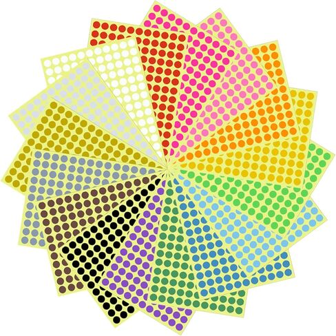 BronaGrand 640 Pieces 1 Inch Round Stickers Color Coding Labels in Saudi Arabia