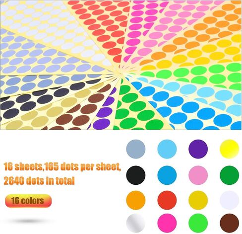 BronaGrand 640 Pieces 1 Inch Round Stickers Color Coding Labels in Saudi Arabia