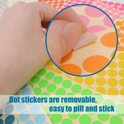 BronaGrand 640 Pieces 1 Inch Round Stickers Color Coding Labels in Saudi Arabia