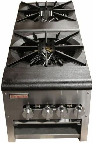 18" Heavy-Duty Natural Gas Stock Pot Stove | Countertop Hot Plate Range for Restaurant Catering | (1) Burner, 110,000 BTU | 18"W x 23"D x 23"H, Stainless Steel (Included: LP Conversion Kit) in Saudi Arabia