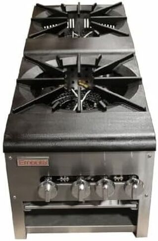 18" Heavy-Duty Natural Gas Stock Pot Stove | Countertop Hot Plate Range for Restaurant Catering | (1) Burner, 110,000 BTU | 18"W x 23"D x 23"H, Stainless Steel (Included: LP Conversion Kit) in Saudi Arabia