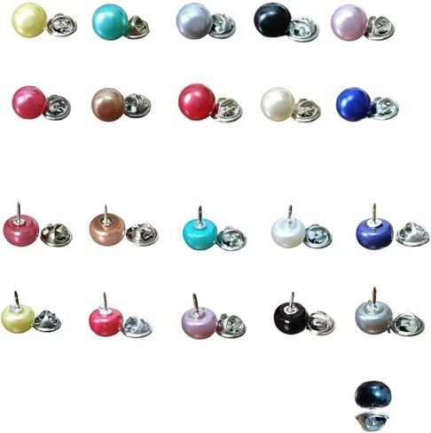 No Sew Button,Decorative Pearl Button,Black Pearl Buttons,Cover Up Pinsfor Cloth, Shirt,Dress,Hat,Shoes,Bags,Reusable for Crafts and Apparel, 12mm 0.47inch (10pcs-Black) in Kuwait
