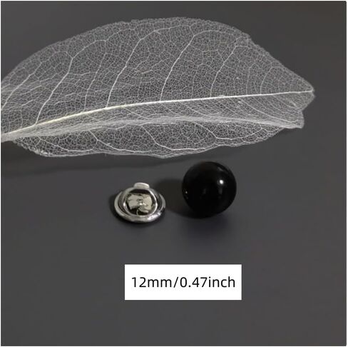 No Sew Button,Decorative Pearl Button,Black Pearl Buttons,Cover Up Pinsfor Cloth, Shirt,Dress,Hat,Shoes,Bags,Reusable for Crafts and Apparel, 12mm 0.47inch (10pcs-Black) in Kuwait