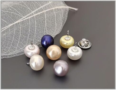 No Sew Button,Decorative Pearl Button,Black Pearl Buttons,Cover Up Pinsfor Cloth, Shirt,Dress,Hat,Shoes,Bags,Reusable for Crafts and Apparel, 12mm 0.47inch (10pcs-Black) in Kuwait