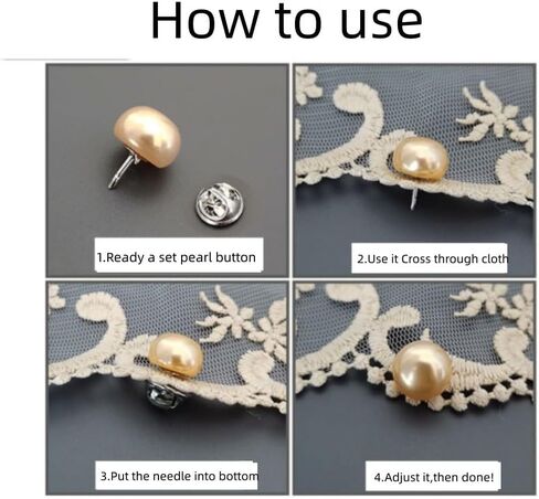 No Sew Button,Decorative Pearl Button,Black Pearl Buttons,Cover Up Pinsfor Cloth, Shirt,Dress,Hat,Shoes,Bags,Reusable for Crafts and Apparel, 12mm 0.47inch (10pcs-Black) in Kuwait
