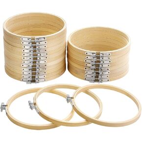 Caydo 24 Pieces 6 Inch Embroidery Hoops Bulk, Cross Stitch Hoop Ring for Needlework Art Craft and Wall Decoration