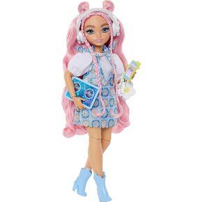 Barbie Dream Besties Doll and Accessories, Daisy Jean Posable Fashion Doll with Removable Fashions & Wavy Pink Hair, 9 DJ & Music Themed Pieces