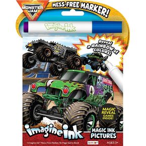 Bendon Monster Jam Coloring Book | Monster Trucks Coloring Book | Monster Jam Imagine Ink | Mess Free Marker |16-Page | Officially Licensed