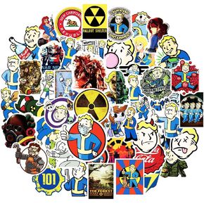 50Pcs Fallout Stickers GMVAESKY Fallout Merchandise Stickers for Bottle Suitcase Laptop Computer Refrigerator Birthday Party Children's Toys Stickers