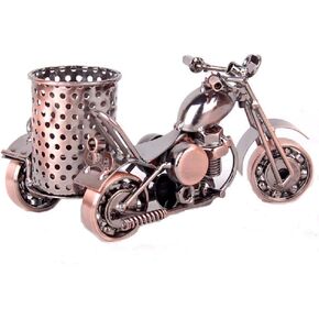 Creative Metal Pencil & Pen Holder Display - Motorcycle Theme Desktop Supply Organizer