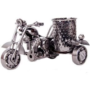Creative Metal Pencil & Pen Holder Display - Motorcycle Theme Desktop Supply Organizer