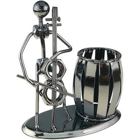 Music Iron Man Art Steel Pen Container Holder Pencil Cup Pot Secretary Desktop Music Decoration Toy Gift (C169 Trombone)