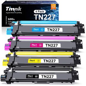 خرطوشة حبر بديلة متوافقة مع TN227 لـ Brother TN-227 | إنتاجية عالية متوافقة مع طابعة HL-L3270CDW HL-L3290CDW MFC-L3710CDW MFC-L3770CDW (4 عبوات، TN227BK TN227C TN227M TN227Y) in Kuwait