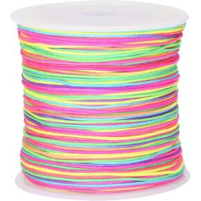 joycraft String for Bracelets, 0.8mm x 100 Yards Beading Cord, Black Braided Nylon Cord for Wind Chime, Beads, Bracelets and Jewelry Making, Chinese Knot