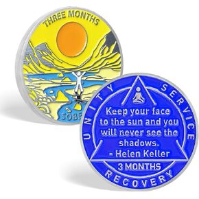 30 Day Sobriety Coin 1 Month Sobriety AA Chips AA Coins, Recovery Coins aa Medallions Chip Recovery Token NA AA Great Sobriety Gifts for Men Women Alcoholics Anonymous Plastic Case Included