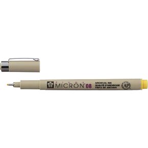 Sakura Pigma Micron 08 Pen Yellow Marking, 12