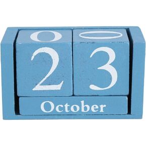 كتلة التقويم، تقويم مكتبي خشبي كلاسيكي عتيق، عرض الشهر والتاريخ، ديكور للمكتب/المنزل/المقهى/المطعم، 3.7 × 2.04 × 1.61 بوصة in Kuwait