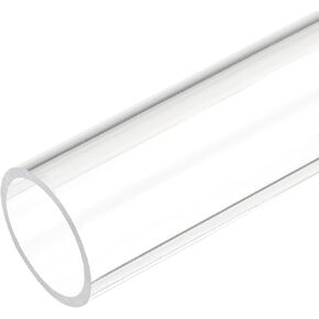 MECCANIXITY Acrylic Pipe Clear Rigid Round Tube 16mm(5/8") ID 22mm(7/8") OD 10" for Lamps and Lanterns, Water Cooling System