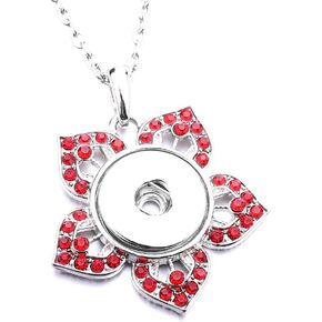 Snap Button Necklace for Women Men Metal Pendant Necklace Jewelry Necklace Fit 18mm Ginger Buttons with Stainless Steel Chain for Jewelry Making