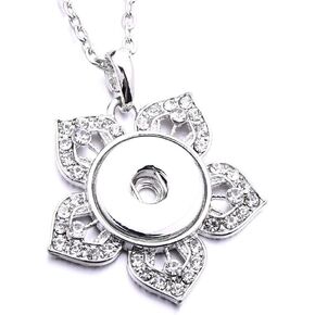 Snap Button Necklace for Women Men Metal Pendant Necklace Jewelry Necklace Fit 18mm Ginger Buttons with Stainless Steel Chain for Jewelry Making