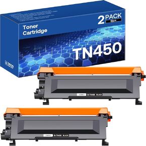 TN450 TN420 Compatible Toner Cartridge Replacement for Brother TN450 TN420 Work with HL-2270DW HL-2280DW HL-2230 MFC-7860DW Intellifax 2840 2940 (2 Black)