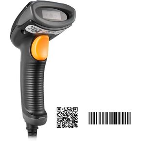 2D Barcode Scanner USB Wired 1D 2D Datamatrix PDF417 QR Code Handheld Reader for Screen and Printed Bar Code Scan, Works with Windows Mac and Linux PC POS