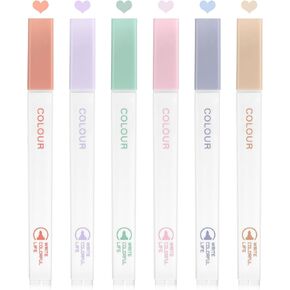 FINPAC Bible Highlighters - 6 Pcs Aesthetic Cute Pastel Highlighters Set, Chisel Tip No Bleed Assorted Colors Markers Pen for Bible Study Journal Planners Drawing Notebook
