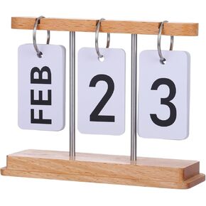 Beechwood Daily Flip Calendar For Desk Perpetual Flip Calendar With Large Display 6.3 * 2.36 * 5.04 Inch,Reusable Office Desk Decor Desk Accessories