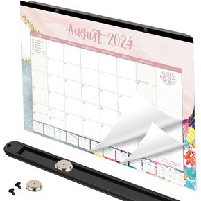 Calendar Magnetic Hanger,15.7x2.9" Magnetic Calendar Holder for Refrigerator,2Pack Non-slip Magnetic Mount 2025 Monthly and Weekly Calendar Frames for Office Dorm Room Kitchen Decoration