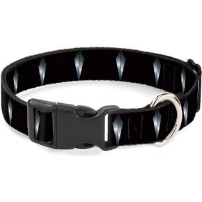 Buckle-Down Cat Collar Breakaway Black Panther Necklace Spikes Black Silvers 8 to 12 Inches 0.5 Inch Wide