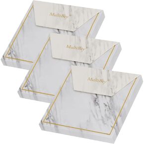 Marble Gold Edge Sticky Note Strong Self-Adhesive Stickies Notepad to Do List Cube Memo Paper Bookmark Message Reminder (6 Pads, 600Sheets)