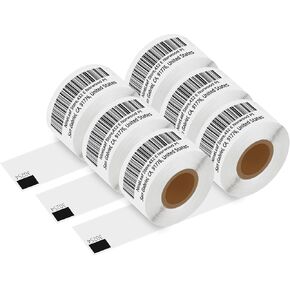 NineLeaf 6 Roll (780 Labels) Compatible for Dymo 30254 (1-1/8" x 3-1/2") Clear Address Mailing Barcode Shipping Labels for Labelwriter 450 4XL Zebra Desktop Printers [NOT FIT 550 & 5XL]