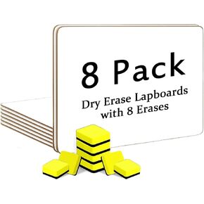 Dry Erase Lapboards, HERKKA 15 Pack Double Sided Small Dry Erase Whiteboards 9 x 12.5 Inch with 15 Erasers, Small Dry Erase Boards for Classroom Teacher Supplies, Personal White Boards for Students