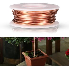 32 Feet Electroculture Gardening Antenna, Pure Copper Wire Gardening Coil Bare Wire 16 Gauge 99.9% Soft Copper Wire Stakes for Gardening, Growing Plants and Vegetables, Jewelry Making and Art Crafts
