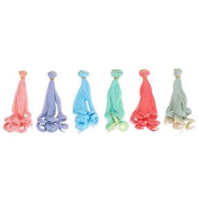 PATIKIL 20CM Doll Hair Wigs, 6 Pcs High Temperature Silk Curly Wig Hair Extension Accessories for Doll Hair Making Kit DIY Handmade, Multicolored